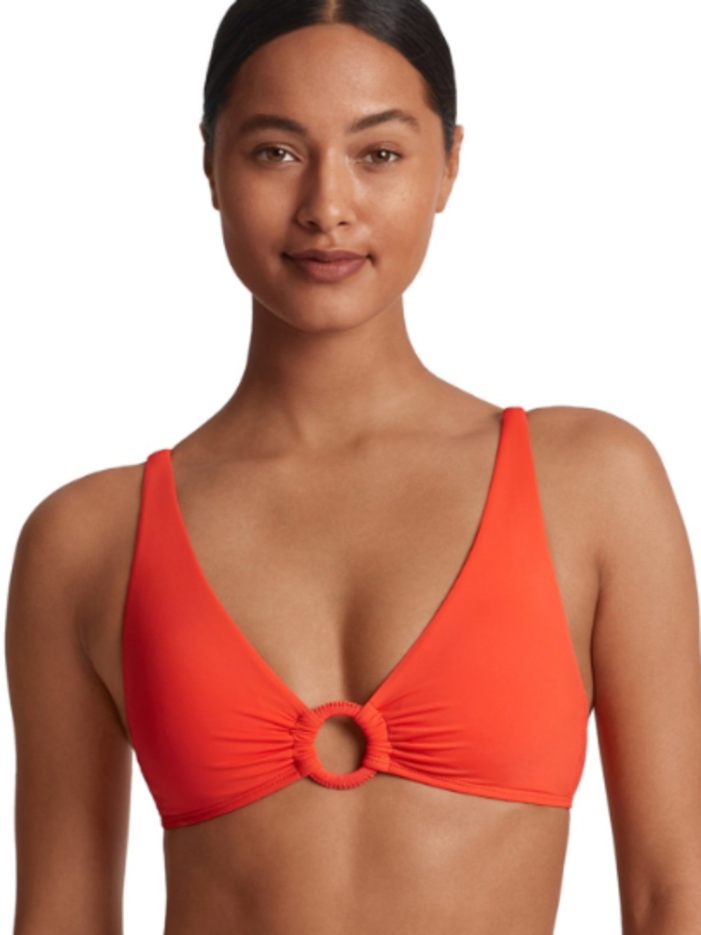 Lauren Ralph Lauren Women's Macrame-Ring Bikini Top Persimmon Size 12 11856